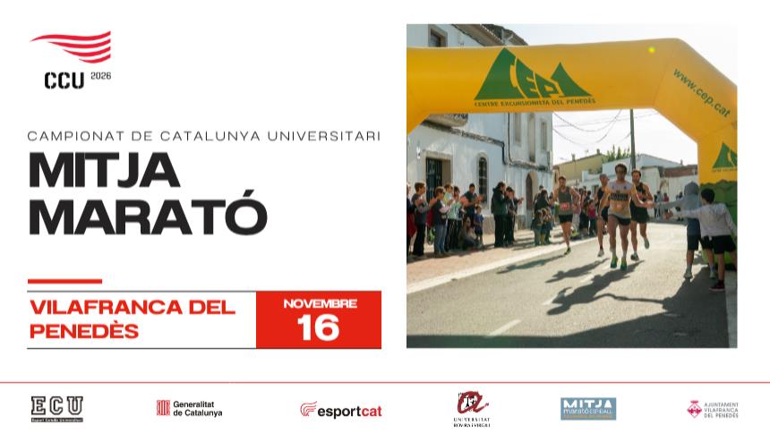 Vilafranca del Penedès acollirà el Campionat de Catalunya Universitari de Mitja Marató 2025